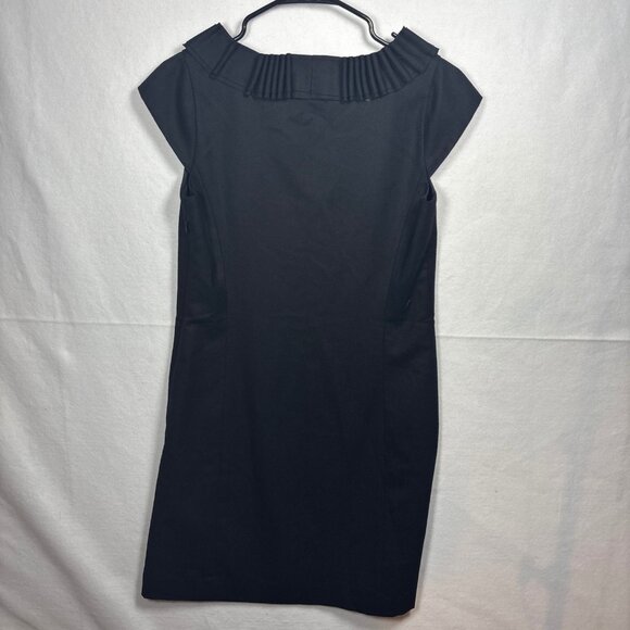 J.Crew Black Ruffle Neck Wool Dress Size 4 Made In China wool - Picture 6 of 8